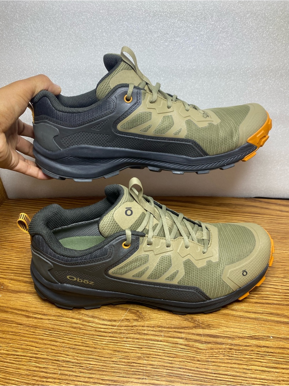 Oboz Men's Katabatic Low Camping  Trail Shoe Gorpcore Hiking Size 12 Olive Black